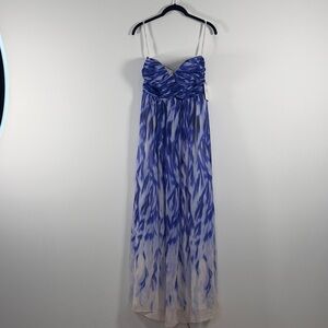 NWT Calvin Klein Blue and White Strapless Maxi Dress
